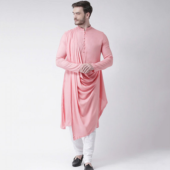 https://www.bloomwow.in/products/men-pink-solid-straight-kurta-with-attached-drape