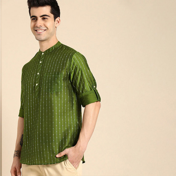 https://www.bloomwow.in/products/men-olive-green-gold-toned-ethnic-motifs-woven-design-kurta