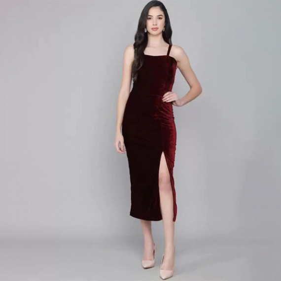 https://www.bloomwow.in/products/maroon-velvet-sheath-midi-dress