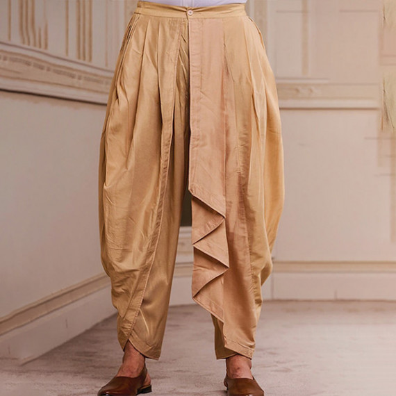 https://www.bloomwow.in/products/men-beige-solid-draped-dhoti-pants