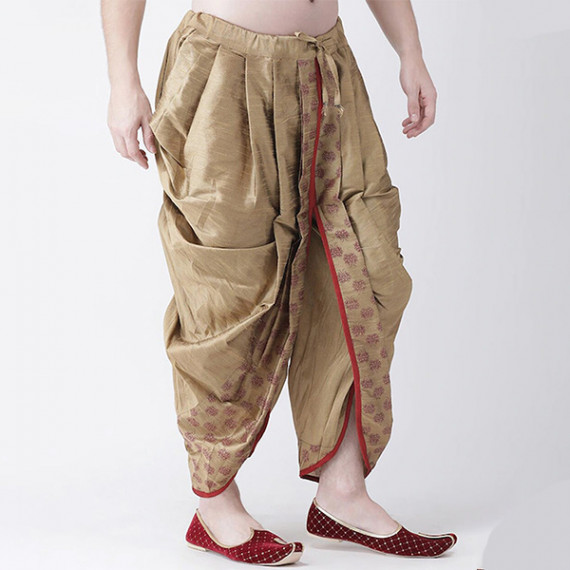 https://www.bloomwow.in/products/men-beige-red-printed-dupion-silk-dhoti-pants