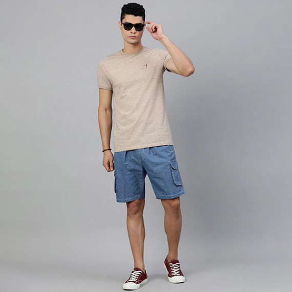 https://www.bloomwow.in/products/men-blue-solid-pure-cotton-denim-cargo-shorts