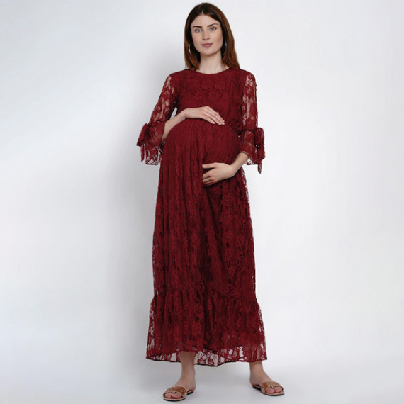 https://www.bloomwow.in/products/women-maroon-maternity-self-design-maxi-dress