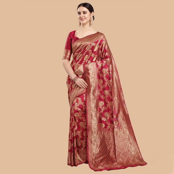 https://www.bloomwow.in/products/maroon-gold-ethnic-motifs-zari-silk-blend-banarasi-saree