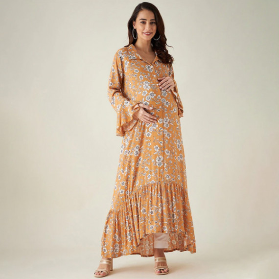https://www.bloomwow.in/products/floral-maternity-shirt-maxi-dress