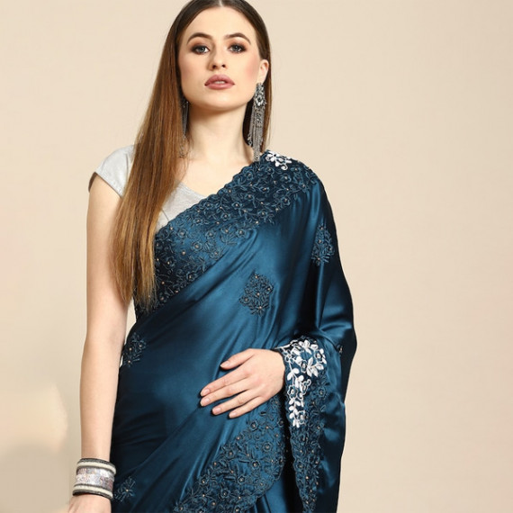 https://www.bloomwow.in/products/blue-floral-embroidered-satin-saree