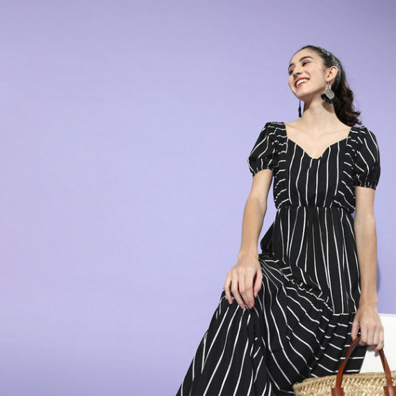 https://www.bloomwow.in/products/black-white-striped-crepe-maxi-dress