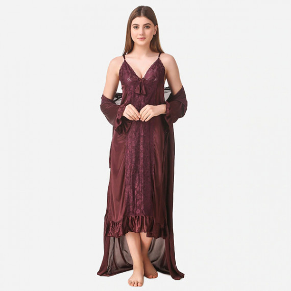 https://www.bloomwow.in/products/brown-maxi-satin-solid-nightwear-set